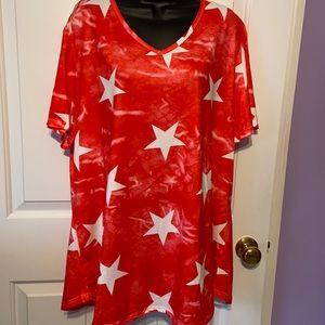 NWOT Shein red top w/white stars